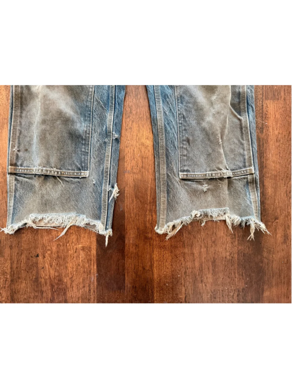 Vintage Carhartt Double Knee Denim Logger Pants Suspender Buttons 36
